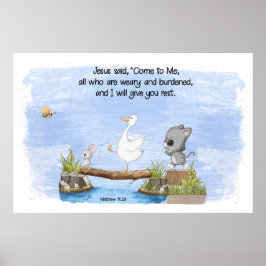 来私と私はマタイ与え11:28 ポスター