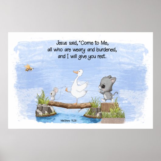 来私と私はマタイ与え11:28 ポスター (正面)