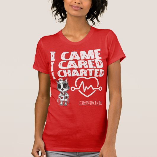 来私はチャードした – ナース猫Es Tシャツ (正面)