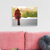 来訪者との（鳥）ショウジョウコウカンチョウ天国詩14"x11" キャンバスプリント (インサイチュ (リビング))