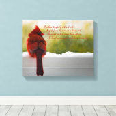 来訪者との（鳥）ショウジョウコウカンチョウ天国詩14"x11" キャンバスプリント (インサイチュ (ウッドフロア))