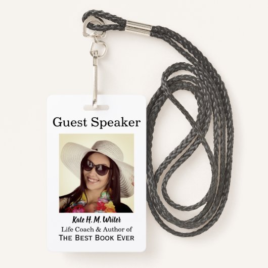 来賓講演者のイベントあなたの写真付き身分証明書の同一証明 バッジ (正面ランヤード)