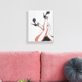 来遊、金髪の女の子がキャンバスアートをポーズ キャンバスプリント (インサイチュ (リビング))