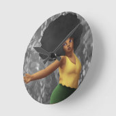 来遠くに一緒に ラウンド壁時計 (傾斜)