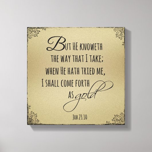 来金ゴールド聖書の聖句として キャンバスプリント (正面)