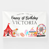 来1つすべてカーニバルサーカス子供の誕生日 横断幕 (横)