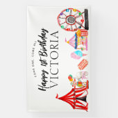 来1つすべてカーニバルサーカス子供の誕生日 横断幕 (縦)