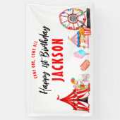 来1つすべてカーニバルサーカス子供の誕生日 横断幕 (縦)