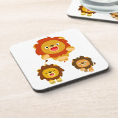 来!!」 かわいい漫画ライオンズのコースターセット3 コースター (左側)