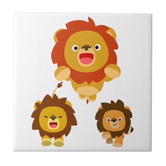 来!!」 かわいい漫画ライオンズタイル3 タイル (正面)