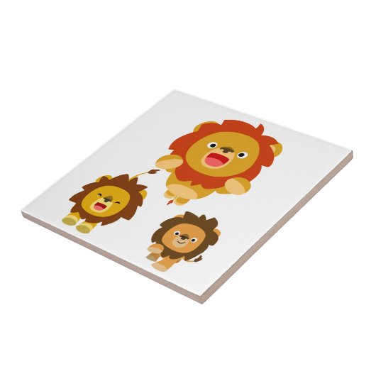 来!!」 かわいい漫画ライオンズタイル3 タイル (側面)