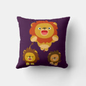 「来!」 かわいい漫画ライオンズピロー3つ クッション (裏面)