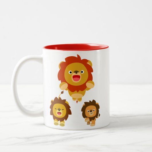 来!!」 かわいい漫画ライオンズマグカップ3 ツートーンマグカップ (左)