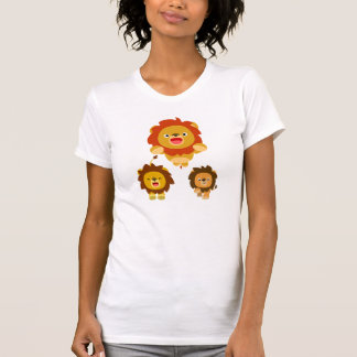 来!!」 かわいい漫画ライオンズ女性3人Tシャツ Tシャツ