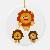 来!!」 かわいい漫画ライオンズ3個オーナメント セラミックオーナメント (裏面)