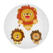 来!!」 かわいい漫画ライオンズ3枚のカッティングボード カッティングボード (正面)