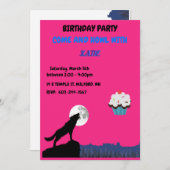 来 & "HOWL"ウルフ誕生日招待状 招待状 (正面/裏面)