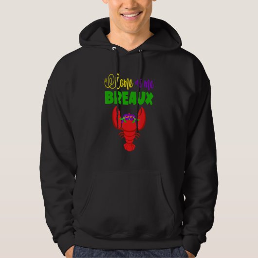 来At Me Breauxクラシック Mardi仮面のクロウフィッシュ パーカ (正面)