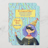 来Mardi Grasパーティー 招待状 (正面/裏面)