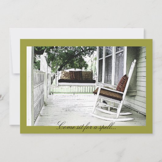来Sit for a Spell -引っ越し祝いパーティー招待状 招待状 (正面)