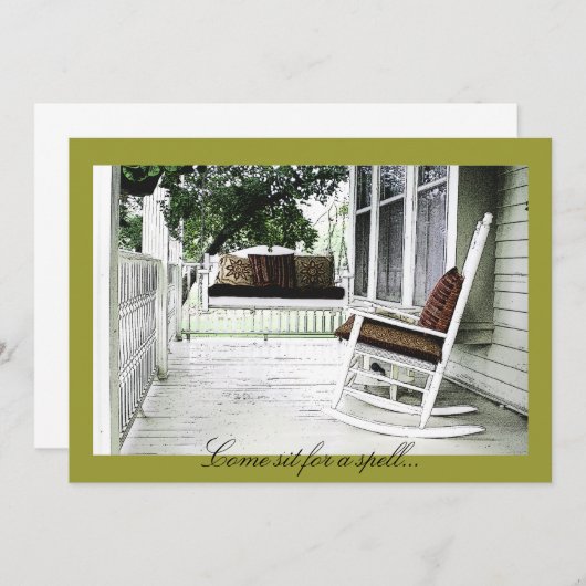 来Sit for a Spell -引っ越し祝いパーティー招待状 招待状 (正面/裏面)