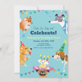 来Sit, Stay Birthday Party Invitation 招待状 (正面)