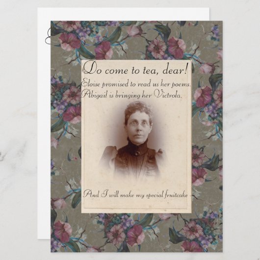 来To Tea, 親愛 -パーティの招待状 招待状 (正面/裏面)