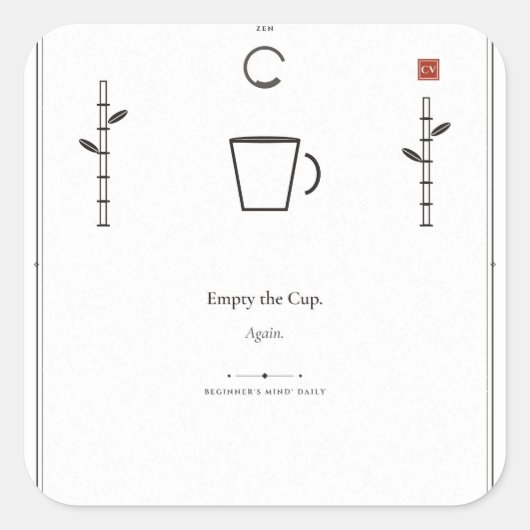 杯を空にせよ Zen ステッカー (正面)