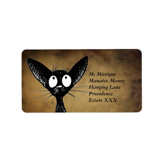 東おもしろい黒猫ラベル ラベル (正面)