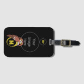 東お洒落絶叫フクロウモノグラム ラゲッジタグ (正面横)