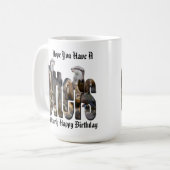 東と東のハッピーバースデーのロゴ コーヒーマグカップ (正面左)