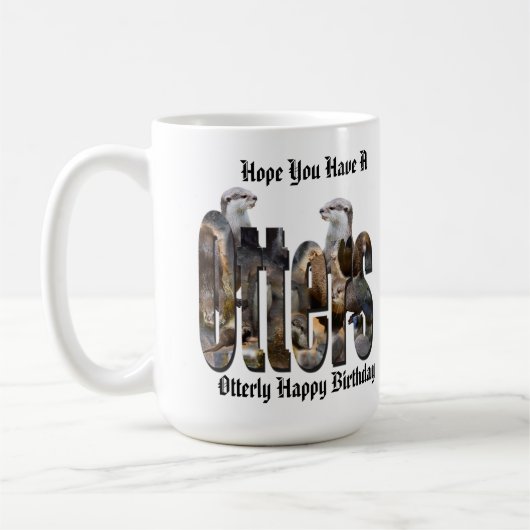 東と東のハッピーバースデーのロゴ コーヒーマグカップ (左)