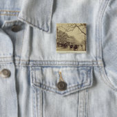 東に直面するPiccadilly (セピア色の写真) 缶バッジ (インサイチュ)