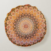 東のアクセントのヴィンテージのペルシャ人パターン ラウンドクッション (裏面)