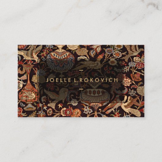 東のアクセントのヴィンテージのペルシャ絨毯パターン 名刺 (正面)