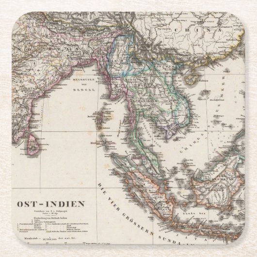 東のインド スクエアペーパーコースター (正面)