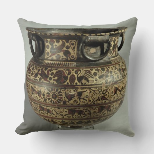 東のギリシャの東洋化のdinos、中間の野生ヤギs クッション (正面)