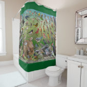 東のシャワー・カーテンの裏庭の鳥 シャワーカーテン (インサイチュ)