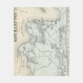 東のハンプトンニューヨーク(1873年)のヴィンテージの地図 フリースブランケット (正面)