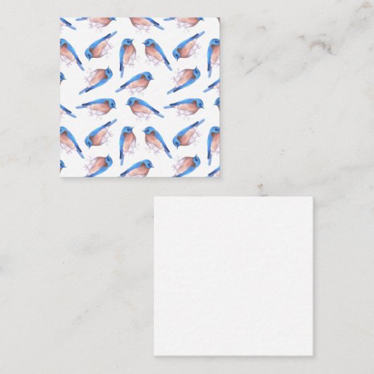 東のブルーバードの水彩画のかわいい鳥 エンクロージャーカード (正面/裏面)