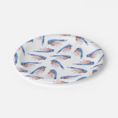 東のブルーバードの水彩画のかわいい鳥 ペーパープレート (アングル)