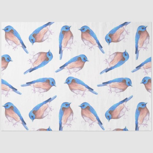 東のブルーバードの水色かわいい鳥 薄葉紙 (正面)