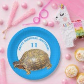 東のボックスタートルブライトブルーパーソナライズされた ペーパープレート (パーティー)