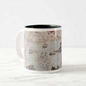 東の北アメリカの地図 ツートーンマグカップ (正面左)