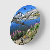 東の山脈山 ラウンド壁時計 (傾斜)