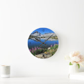 東の山脈山 ラウンド壁時計 (ホーム)