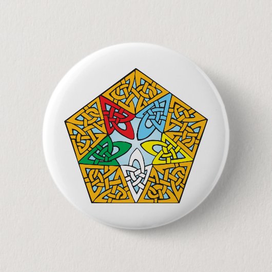 東の星のケルト結び目模様 缶バッジ (正面)