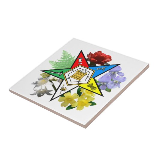 東の星の花柄のタイル タイル (側面)