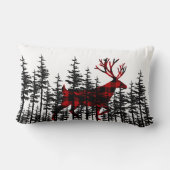 東の松の木の森の水牛の牧草地 ランバークッション (裏面)