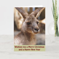 東の灰色のカンガルーのクリスマスカード